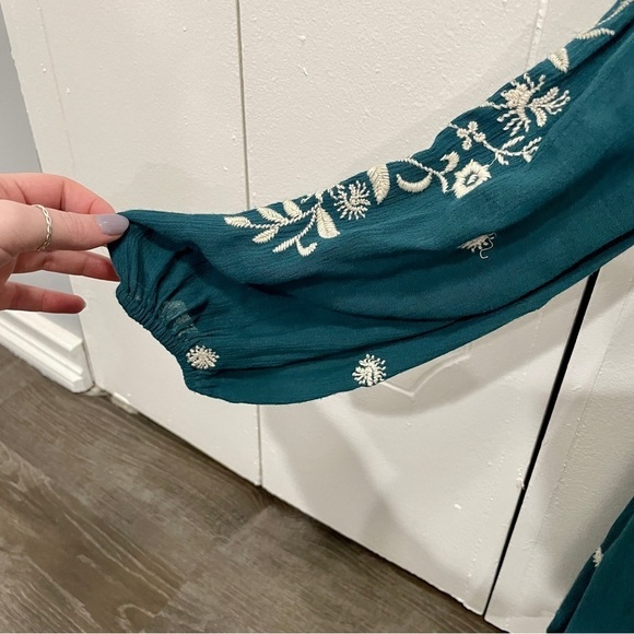 Free People Green Sweet Tennessee Embroidered Long Sleeve Dress - Picture 7 of 15